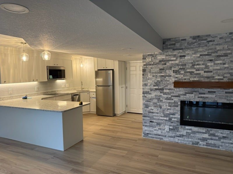 Bright open kitchen and living area in Greeley